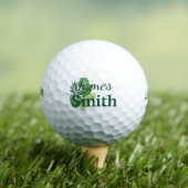 Monogramm für grüne tropische Blätter Golfball (Insitu T-Shirt)