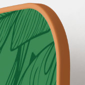 Monogramm für grüne tropische Blätter Pickleball Schläger (Linke Seite)