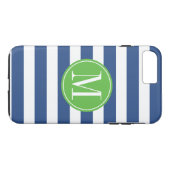 Monogramm für grüne und blaue Streifen Case-Mate iPhone Hülle (Rückseite (Horizontal))