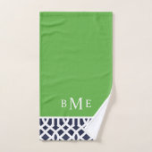 Monogramm für Grüne und Marine Badhandtuch Set (Handtuch)