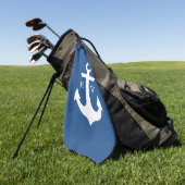Monogramm für hellblau und weiß Anker Golfhandtuch (Gras)