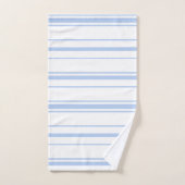 Monogramm für hellblaue und weiße Streifen Badhandtuch Set (Handtuch)