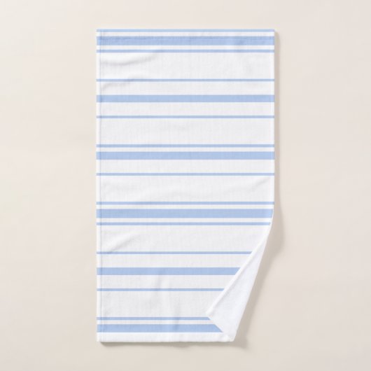 Monogramm für hellblaue und weiße Streifen Badhandtuch Set (Handtuch)