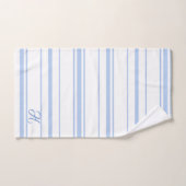 Monogramm für hellblaue und weiße Streifen Badhandtuch Set (Handtuch)