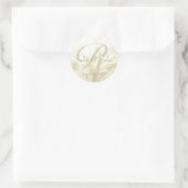 Monogramm für HochzeitGold-Blume - Aufkleber 4 (Tasche)