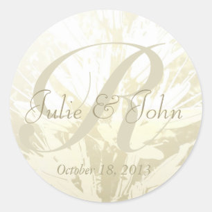 Monogramm für HochzeitGold-Blume - Aufkleber 4