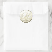 Monogramm für HochzeitGold-Blume - Aufkleber 8 (Tasche)