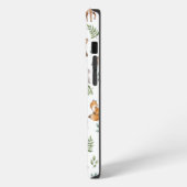 Monogramm für Holztierblätter iPhone Hülle (Linke Seite)