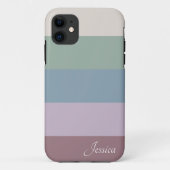 Monogramm für horizontale Farbblockstreifen Case-Mate iPhone Hülle (Rückseite)