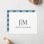 Monogramm für hübsche geometrische Formen Mitteilungskarte (Vorderseite/Rückseite Beispiel)