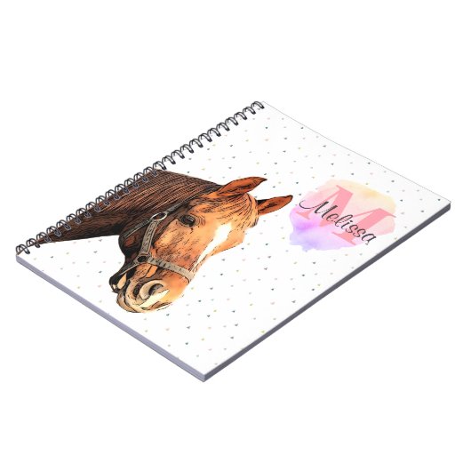Monogramm für hübsche Pferdehaltung Notizblock (Linke Seite)