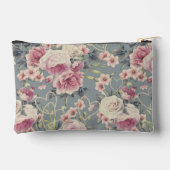 Monogramm für hübsche Rosen und Perlhöre Zubehörtasche (Rückseite)