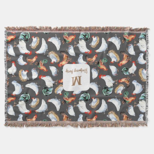 Monogramm für Hühnerfamilien Decke (Vorderseite)