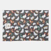 Monogramm für Hühnerfamilien Geschirrtuch (Horizontal)