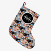 Monogramm für Ihr Foto anpassen Großer Weihnachtsstrumpf (Vorderansicht (hängend))