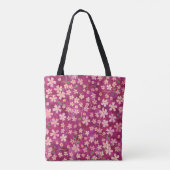 Monogramm für ihr Gefallen, Blumenrosa und Rose Tasche (Rückseite)