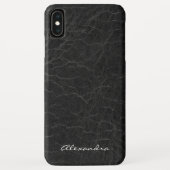 Monogramm für Imitate Schwarzes Leder Case-Mate iPhone Hülle (Rückseite)