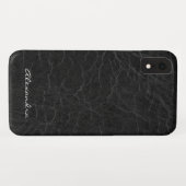 Monogramm für Imitate Schwarzes Leder Case-Mate iPhone Hülle (Rückseite (Horizontal))