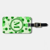 Monogramm für individuell anpassbare grüne Spots Gepäckanhänger (Vorderseite horizontal)