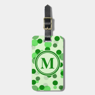 Monogramm für individuell anpassbare grüne Spots Gepäckanhänger