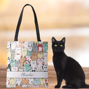 Monogramm für Katzen, Katzen und mehr Katzen Tasche