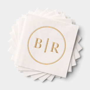 Monogramm für klassische Chic Typografie Servietten Mit Folie