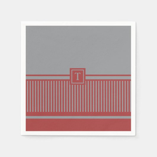 Monogramm für klassische Streifen Serviette (Vorderseite)