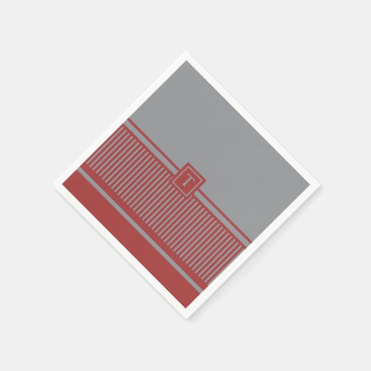 Monogramm für klassische Streifen Serviette (Ecke)