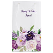 Monogramm für kleine Lila und Lavendel-Rose Kleine Geschenktüte (Vorderseite)