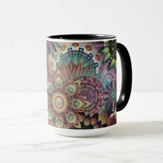 Monogramm für lebendige Mandalas Tasse (VorderseiteRechts)
