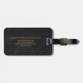 Monogramm für Ledergoldkreise aus schwarzem Imitat Gepäckanhänger (Rückseite horizontal)
