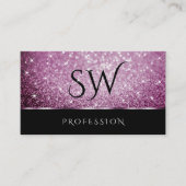 Monogramm für leuchtende Sterne aus schwarzem und  Visitenkarte (Vorderseite)