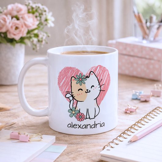 Monogramm für Liebe und Whiskers Kaffeetasse