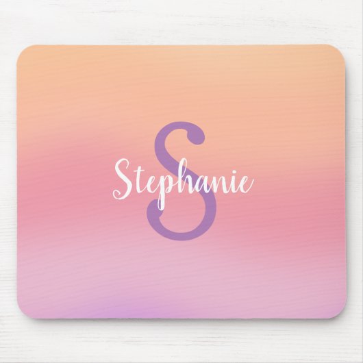 Monogramm für lila Aquarellfarben Mousepad (Vorne)