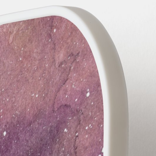 Monogramm für lila Aquarellfarben Pickleball Schläger (Linke Seite)