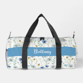 Monogramm für Lila Aquarellfarben-Wildblume Duffle Bag (Rückseite)