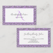 Monogramm für Lila Chic Leopard-Spots von Girly La Visitenkarte (Vorne/Hinten)