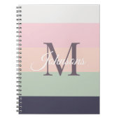 Monogramm für Lila ColorBlock-Vorlagen Notizblock (Vorderseite)