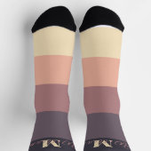 Monogramm für Lila ColorBlock-Vorlagen Socken (Oben)