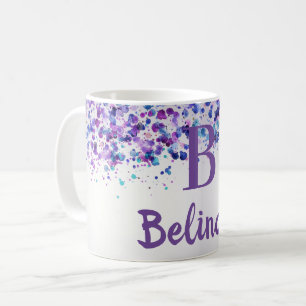 Monogramm für Lila Lavendel personalisiert Kaffeetasse