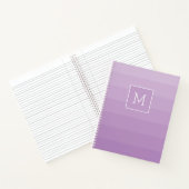Monogramm für lila Lavendel-Streifen Notizblock (Innenseite)