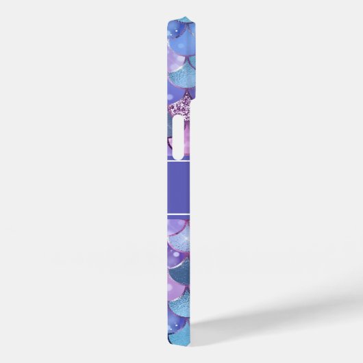 Monogramm für lila Mermaid-Scales Case-Mate iPhone Hülle (Rückseite / Rechts)