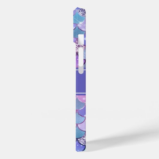 Monogramm für lila Mermaid-Scales Case-Mate iPhone Hülle (Rückseite / Links)