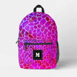 Monogramm für lila und rosa Leoparden Bedruckter Rucksack