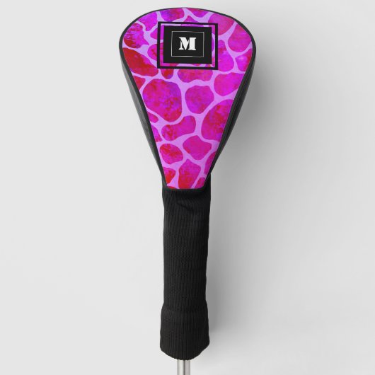 Monogramm für lila und rosa Leoparden Golf Headcover (Vorderseite)