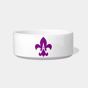Monogramm für lila und weiße Lilien Napf