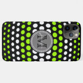 Monogramm für Limone und weiße Polka-Dosen Case-Mate iPhone Hülle (Rückseite (Horizontal))