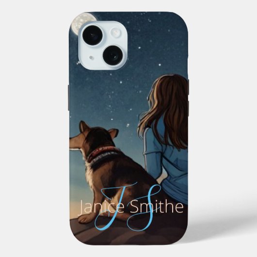 Monogramm für Mädchen und Hunde Case-Mate iPhone Hülle (Rückseite)