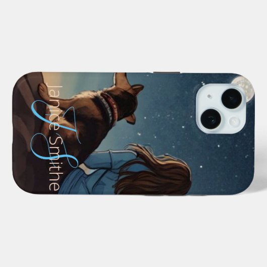 Monogramm für Mädchen und Hunde Case-Mate iPhone Hülle (Rückseite (Horizontal))