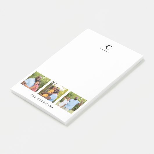 Monogramm für mehrere Foto Post-it Klebezettel (angewinkelt)